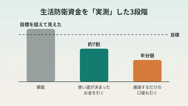家庭应急资金现在有多少?算下来约为目标的七成:只用已关联账户来数的三个阶段和它的局限